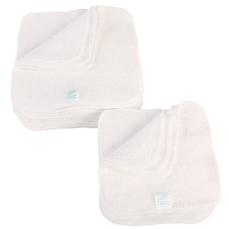 Cheeky wipes 5 stk hvit bomullsfrotté