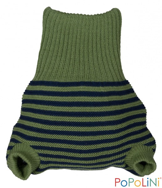 Poplini ullbukser grønn/blå