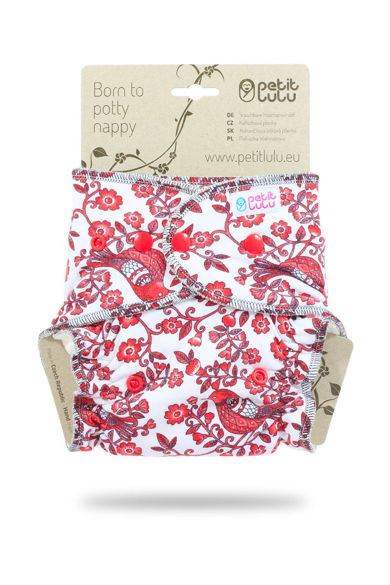 Petit Lulu formsydd - Røde fugler m/knapper