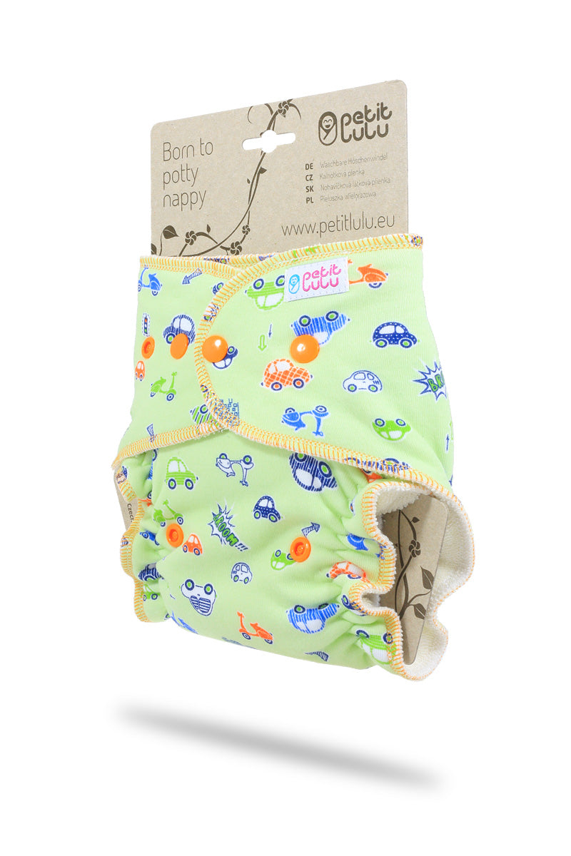 Petit Lulu formsydd - Cars on green m/knapper
