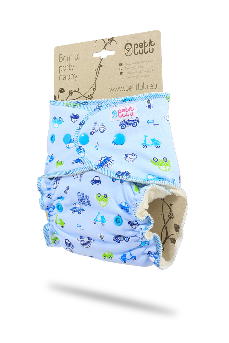 Petit Lulu formsydd - Cars on blue m/knapper