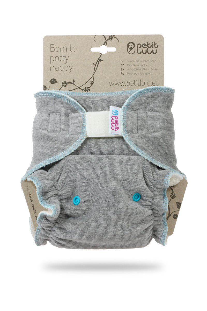 Petit Lulu - maxi - grå velour m/borrelås