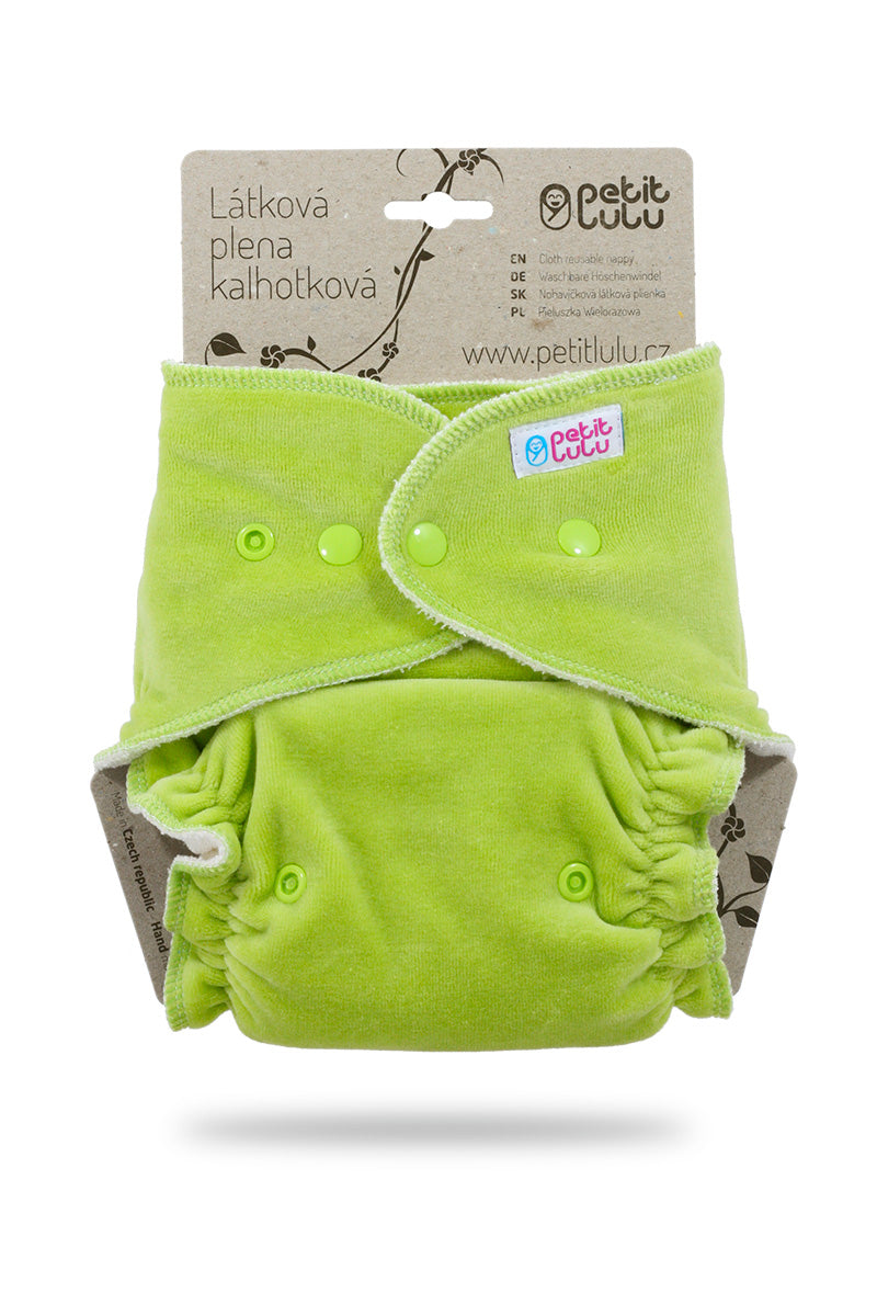 Petit Lulu - maxi - grønn velour m/knapper