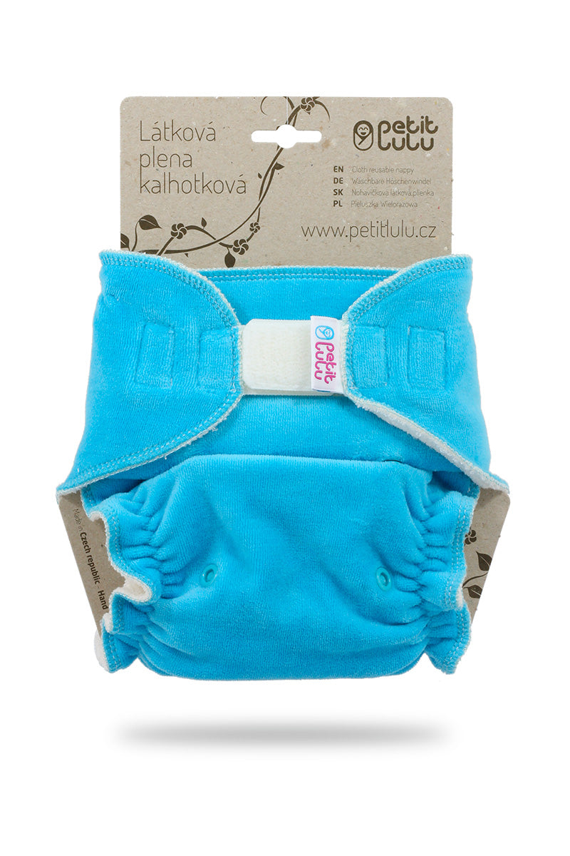 Petit Lulu - maxi - blå velour m/borrelås