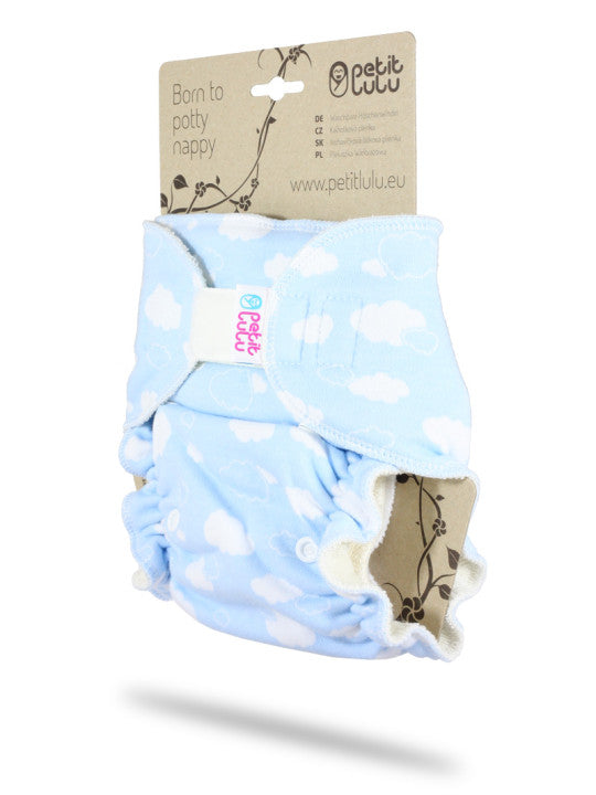 Petit Lulu - nattbleie - Clouds m/borrelås