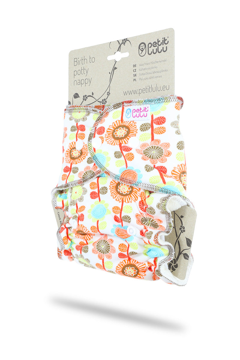 Petit Lulu formsydd - Flower Meadow Orange m/knapper
