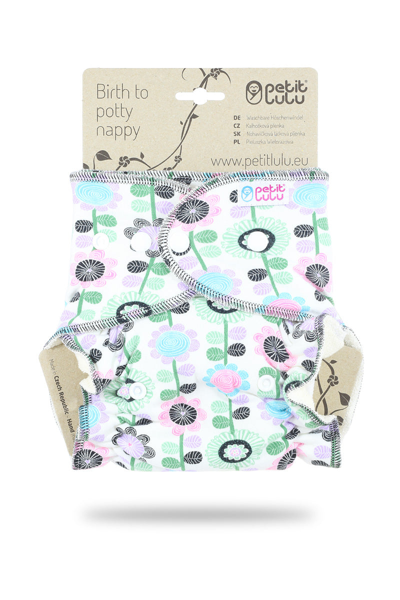 Petit Lulu formsydd - Flower Meadow Violet m/knapper