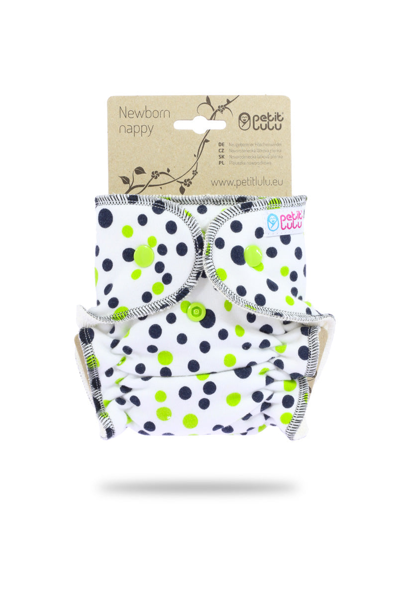 Petit Lulu Newborn - Green black dots