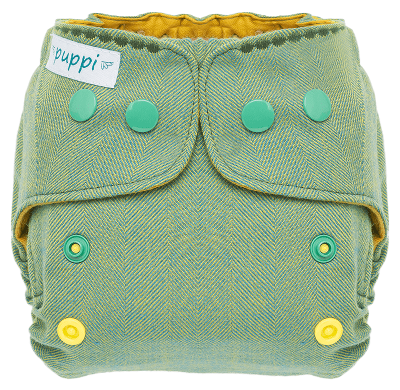 Puppi nyfødt cover - Green Herringbone