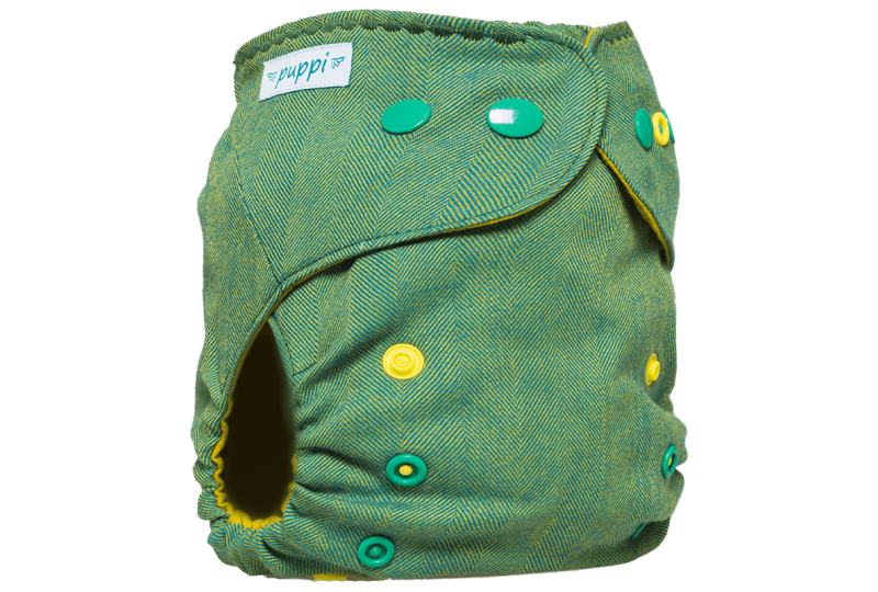 Puppi onesize pluss - Green Herringbone