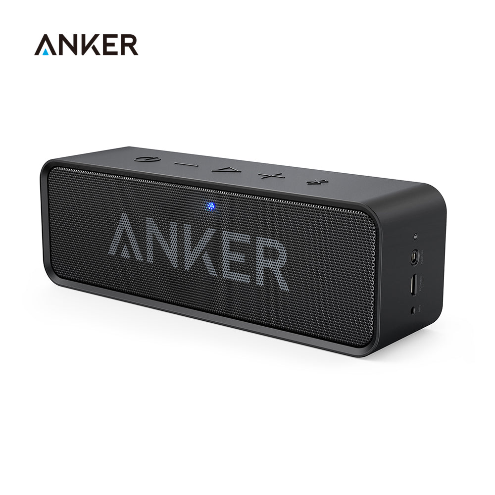 Anker SoundCore Dual-Driver Portable Wireless Bluetooth Speaker with 24-Hour Playtime, 66-Foot Bluetooth Range Built-in Mic